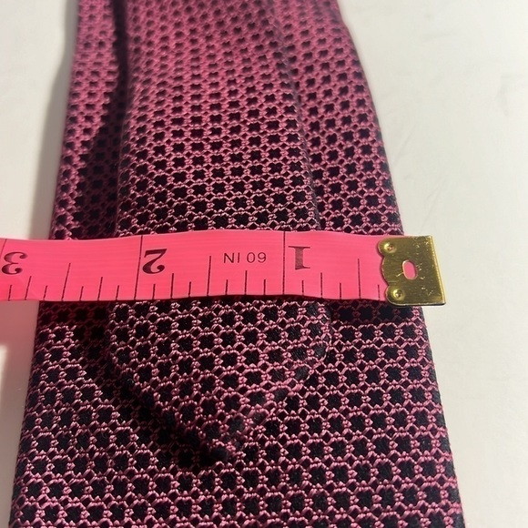 Tattersall royal fuchsia tie 100% silk - Picture 7 of 8